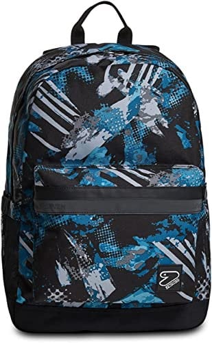 Zaino Scuola Seven - The Double Pro - Blu - Con Powerbank e Porta di Ricarica USB - Ragazzo