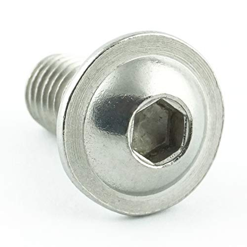 Eisenwaren2000 | M8 x 20 mm Linsenkopfschrauben mit Innensechskant und Flansch (10 Stück) - ISO 7380 Linsenkopf Schrauben mit Flachkopf und Bund - Gewindeschrauben - Edelstahl A2 V2A - rostfrei