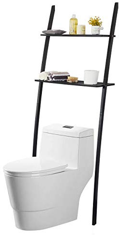 Toilettenregal Waschmaschinenregal platzsparendes Badregal aus Bambus, Bad WC Regal Lagerregal mit 2 Ablagen -173x66x25 cm