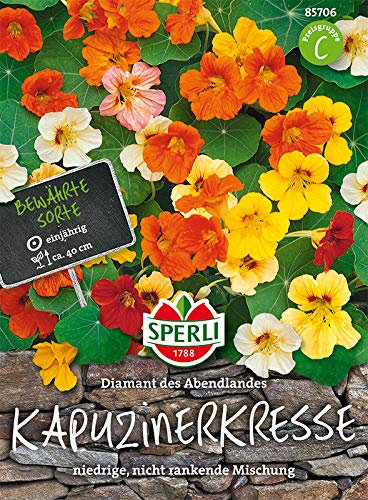 Sperli Kapuzinerkresse Diamant des Abendlandes | Nicht rankende Gattung | essbar | Päckchen Samen