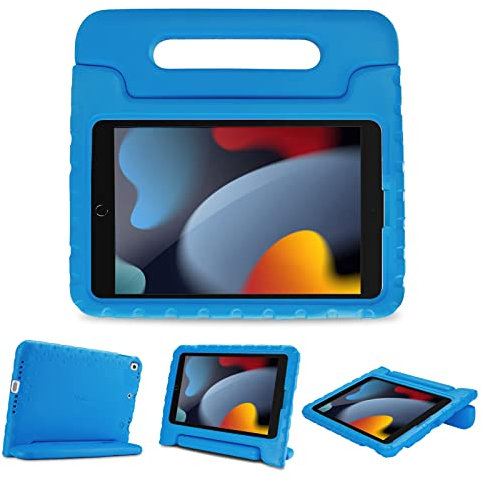 ProCase Kinder Hülle mit Kickstand für iPad 10.2 Zoll/iPad Pro 10.5 Zoll/iPad Air 3rd 10.5 Zoll, Ultra Leicht Stoßfest Robust Kind Schutzhülle Umwandelbar Handgriff Handle Standfunktion - Blau