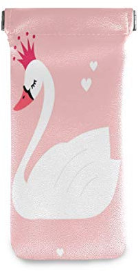 linomo Süß Weiß Schwan Sonnenbrille Tasche Mikrofaser Leder Beutel, Aufbewahrungstasche für Brille und Mobiltelefon