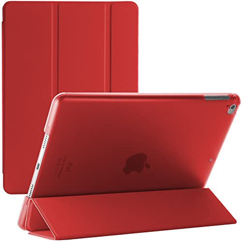 Étui intelligent pour Apple iPad Air 1ère génération (modèle A1474, A1475, A1476) – Coque magnétique fine avec fonction veille/réveil automatique (rouge)