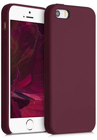 kwmobile Case Compatible with Apple iPhone SE (1.Gen 2016) / iPhone 5 / iPhone 5S Case - TPU Silicone Phone Cover with Soft Finish - Tawny Red