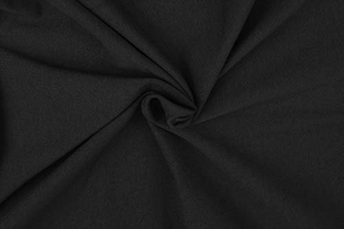 3 Meter Jersey Baumwolljersey uni Farbe schwarz, 220g/m², Öko-Tex Standard 100, Stoffe, 330g/lfm (5001 Schwarz)