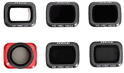 JONGSUN 6Pack ND Filter Set (UV CPL ND8 ND16 ND32 ND64) Kompatibel mit DJI Mavic Air 2 Drone (Nicht Kompatibel mit AIR 2S)