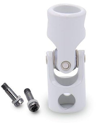 Junta de cardán Rodillera de entrenamiento con manivela blanca – rótula de articulación F781E ø 12 mm M5 hembra – Acero para persianas y persianas enrollables – Fabricación y calidad francesa
