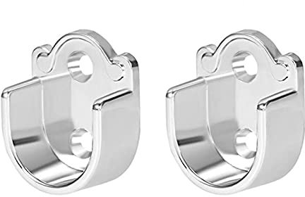 TGUS Set di 2/4/6 supporti per asta a flangia in lega di zinco per asta per tenda da doccia, supporto per asta per tenda da doccia, supporto per asta per doccia, resistente (19 mm, 2 pezzi)