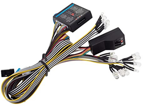 Povxlum 1/8 1/10 RC Auto 16 LED Lichtsystem Vorder- und RüCklicht Blinker Bremslichter für AXIAL