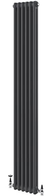 Utopia Grey Double Vertical Column Radiator - 1800x290mm