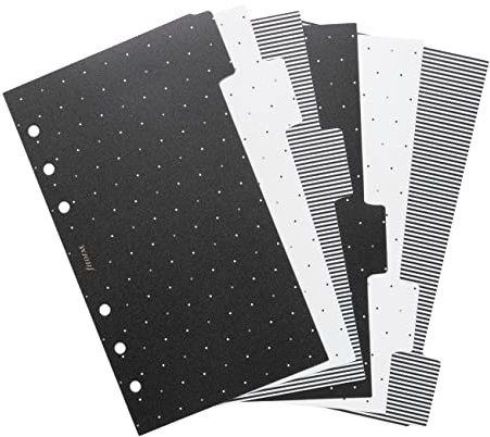 Filofax Organizer-Zubehör, persönliche Größe, Moonlight-Kollektion, Organizer-Trennwände mit Reitern, 6 Stück (B132820)