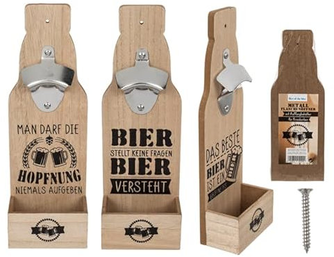 Out of the blue Flaschenöffner/Flaschenöffner, Retro-Design, aus Holz, zur Wandmontage