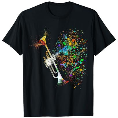 Trompete Farben Bunt Musiker Geschenk für Trompeten Spieler T-Shirt