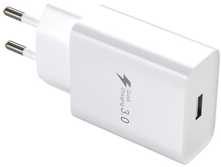 Chargeur Rapide Prise USB Secteur Chargeur Mural,QC 3.0 à Port Unique Adaptateur de Prise USB pour Samsung Galaxy A13, A14, Compatible Xiaomi, Huawei, Google, Oppo etc Smartphone(Pas de câbles)