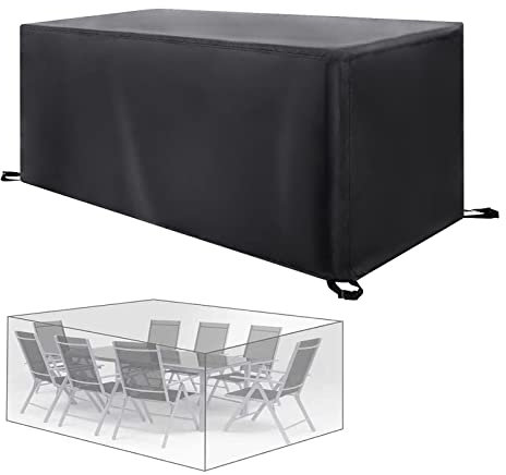 Abdeckung Gartenmöbel, 250x130x90cm/LxWxH Abdeckplane Gartenmöbel Winterfest, 420D Oxford Schutzhülle Gartenmöbel Wasserdicht, Abdeckhaube Gartentisch Loungemöbel, UV-Schutz, Winddicht, Schneeschutz