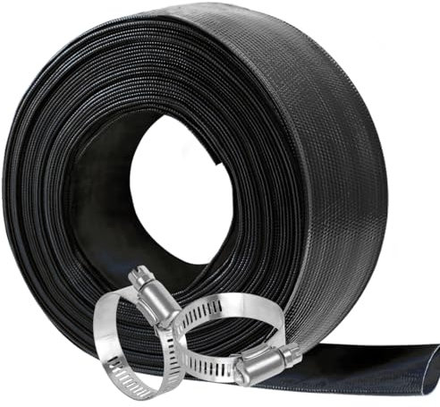 Eastrans 3,8 cm x 7,6 m Pool-Rückspülschlauch mit 2 Schlauchklemmen, extra robuster Entladungsschlauch, Ablaufschlauch und Filterpumpenschlauch für Schwimmbad, Wandstärke 1,2 mm, super verschleißfest,