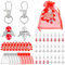 Encuryna Schutzengel Gastgeschenke 24 Stück, Engel Anhänger + Organzabeutel + Kraftpapier Geschenkanhänger, Schutzengel Anhänger für Hochzeit Gastgeschenke Taufe Kommunion Weihnachten (Rot + Weiß)