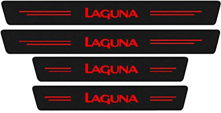 BROLEO 4 Pièces Plaques de Protection de Seuil de Porte de Voiture pour Laguna 1 2 3 MK1 MK2 MK3 1994-2015, Accessoires de Garniture d'Autocollant de Pédale de Couverture de Seuil