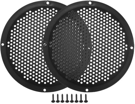X AUTOHAUX 6 Car Speaker Grills Cover Mesh with Screws ABS Black - 2 Pcs