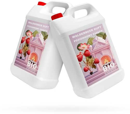 2 x 5 litros de bioetanol Premium 100% para alcohol para chimenea (aroma a fresa bosque, 10 L)