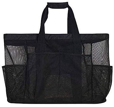 Taschen Kleine Kunst Herren- und Damen-Reißverschlusstaschen, Strandspielzeug-Aufbewahrungstaschen, Strand-Mesh-Stoff-Handtaschen O Bag Taschen Damen Mit Fell (Black, One Size)
