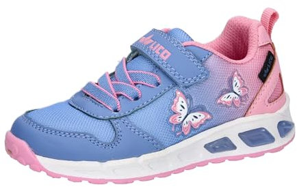 Lico Jungen Mädchen Blinky Girl Sneaker, Blau/Rosa/Weiss, 25 EU