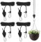 4 Piezas Trinquete de Cuerda, 4M trinquete de Cuerda con Gancho, 1/8 Adjustable Trinquete de Cuerda, Trinquete para Cuerda,Carraca de Cuerda ara Plantas,Camping,Lámpara,Tienda,Plantas de iluminación
