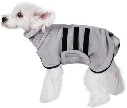 Poseca Hunde-Bademantel, super saugfähiger Hunde-Trockenmantel für schnelles Trocknen, Hundemantel-Handtuch mit verstellbarem Kragen und Taille, Trockentuch für schnelles Trocknen, um den Hund nach