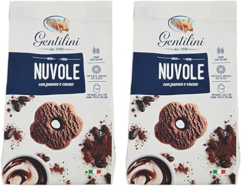 Gentilini Biscotti Frolini con Panna e Cacao, 330g (Confezione da 2)