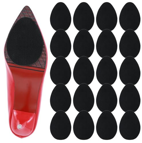 Giantree 20 Stück Anti Rutsch Sohle Pads, Rutschfeste Selbstklebende Gummipads, Gummisohlen Zum Aufkleben Schuhsohlen Protektoren Schuhboden und Fersengeräuschreduzierungsaufkleber für Alle Größen(20)