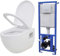 ShGaxin Hänge-Toilette mit Einbau-Spülkasten, Stand Wc Mit Spülkasten Komplett, Wc Komplettset, Keramik Weiß