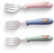 JEYORZY 3 Pezzi Forchetta Bambini Inossidabile Posate per Bambini Acciaio, Lavabile In Lavastoviglie senza BPA con supporto in silicone design anti-soffocamento per Neonati, Bambini(Porcellino)
