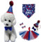 Independence Day Hundekostüm mit Pfotenabdruck, Ballettrock, Turban, Mütze, Fliege, Nationalflagge, Haarnadel