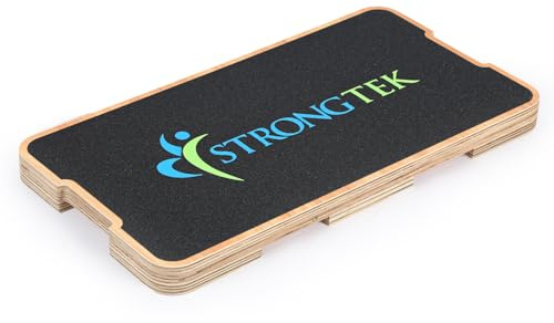 StrongTek Balance Board Trainingsbrett aus Holz rutschfest für Reha | Vielseitiger Fitness-Gleichgewichtstrainer für Zuhause & Büro – verbessert Koordination, Kraft und Körperhaltung