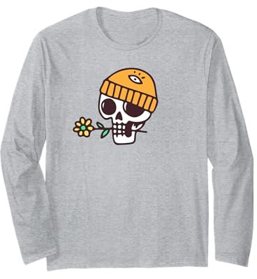Hype Skull trägt Mütze Bite Sunflower Langarmshirt