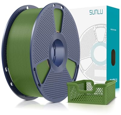 SUNLU PLA+ 2.0 3D Drucker Filament, Upgrade High Speed PLA Plus 2.0 Filament 1.75mm, Hohere Schlagzähigkeit & Festigkeit, 50-600mm/s Schnelldruck, 1kg Spule, Olivgrün