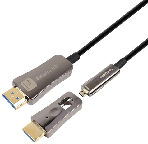 Techly 622076 Câble HDMI™ A/A Micro HDMI™ Active Optical Cable en fibre optique 8K 20m Noir