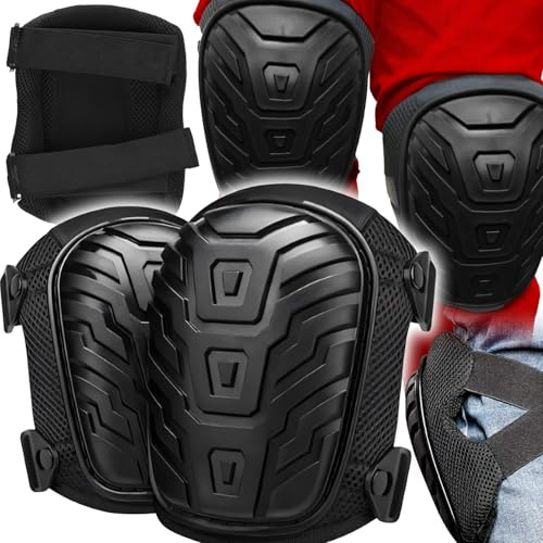 Retoo Ginocchiere da lavoro e sport - Ginocchiere in gel con cinghie antiscivolo - comode ginocchiere per solatori, giardino, artigianato, costruzione, estensibilità fino a 48 cm