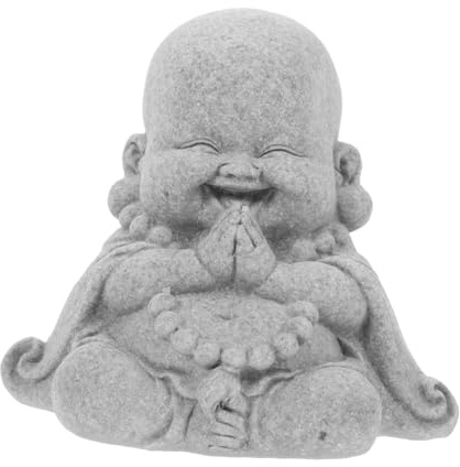 ARTSEWPLY Kleine Buddha Statue Aquarium Dekoration aus Kunststein Kompakt Vintage Stil für Aquarien Landschaftsdesign und Schreibtischdeko
