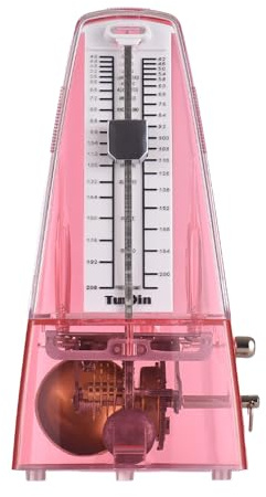 Mechanisches Metronom Für Gitarre Und Klavier, Transparente Metallausführung, Einstellbare Schlaggeschwindigkeit - Präziser Taktgeber, Robuste Mechanik, Für Musiker Und (Rosa)
