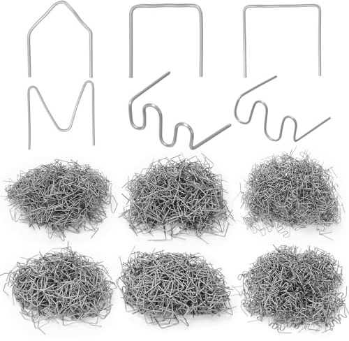 Swpeet 3000Pcs 6 Types Kit d'assortiment d'agrafes de soudage en plastique 0,8 mm / 0,6 mm, agrafes à chaud en acier inoxydable, agrafe de réparation de soudage de pare-chocs, agrafe