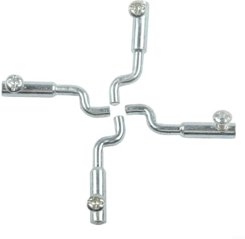 HEIBTENY Lot de 4 embouts de câble style Z pour tondeuse à gazon, raccord fixe en métal pour câbles de 2 mm, pièce de rechange argentée pour réparation d'équipement de jardin (4 pièces)