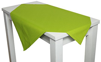 beties Farbenspiel Tischdecke Mitteldecke ca. 80x80 cm - in interessanter Größen- und Farbauswahl - 100% Baumwolle für eine fröhlich Stimmung in Unifarben (Apfelgrün)