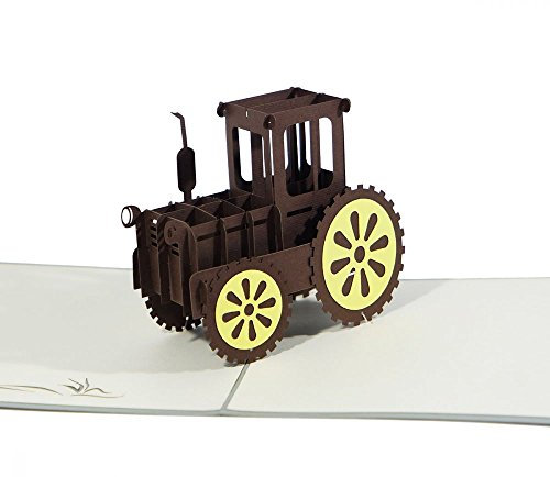 Traktor - Klappkarte / 3D Pop-Up Karte - Geburtstagskarte, Grußkarte, Glückwunschkarte, Gutschein-Karte Trekker