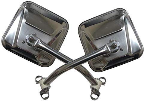 RAMPAGE PRODUCTS Rampage Factory Style Ersatz-Spiegel-Set aus Stahl, 1 Paar, Edelstahl, 7418, passend für Jeep CJ5 und Wrangler 1976–1995