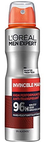 L'Oréal Men Expert Deo für Männer, Effektives Deospray gegen Geruchsbildung für bis zu 96 Stunden Frische, Invincible Man, 1 x 150 ml