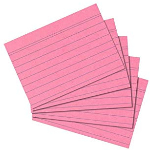 Karteikarten Sparpaket DIN A7 400 Stück in 6 Farben auswählbar (rosa liniert)