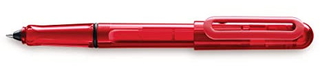 LAMY balloon Tintenroller 311 – Volltransparenter Rollerball in der Farbe Rot mit markantem Griffstück und elastischem Kunststoff-Clip – Mit Tintenrollerpatrone – Strichbreite M