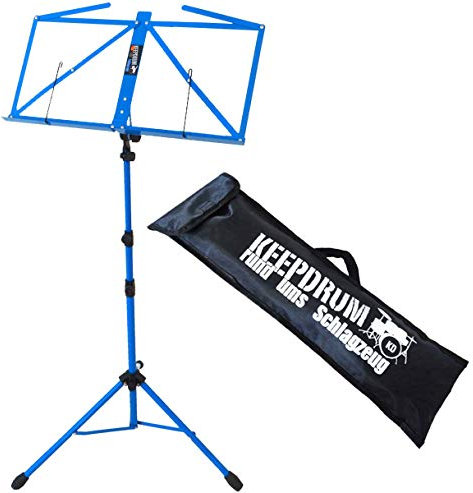 keepdrum Notenständer MUS3BL Blau Notenpult mit Tasche