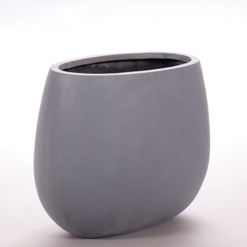 Elegant Einrichten Pflanzkübel, Pflanzschale Fiberglas 44x28x36cm grau.